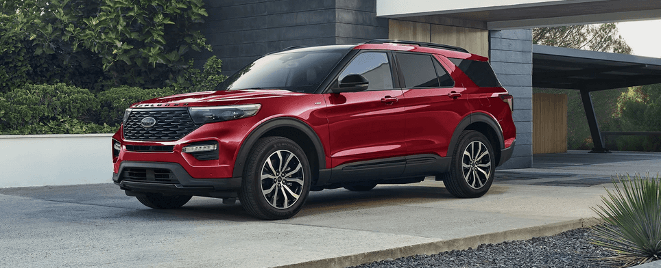 2023 Ford Explorer Red in Drivway