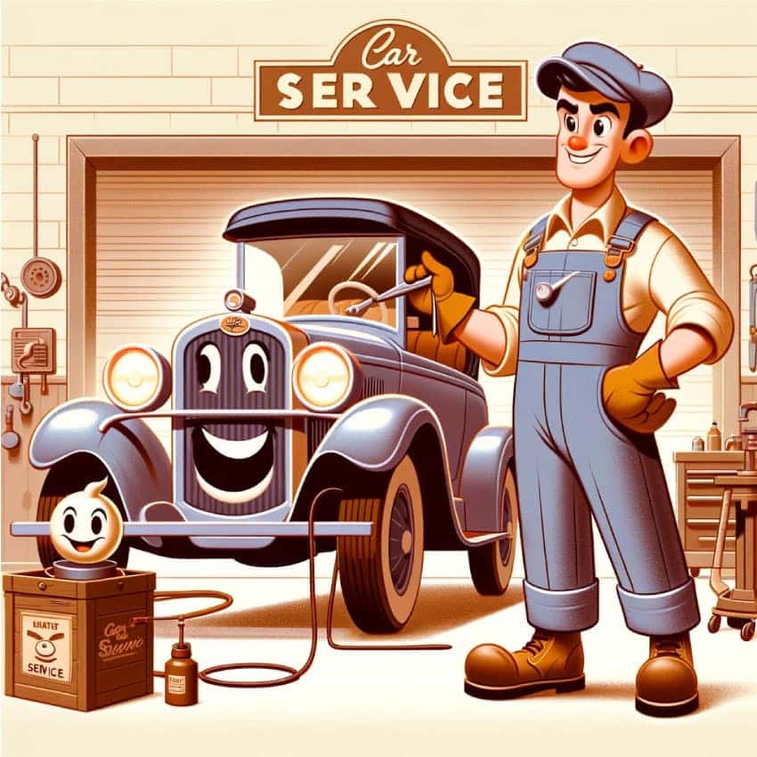 Ford Car Service Cartoon AI 