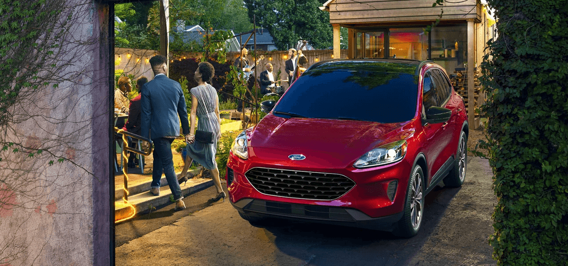 image of a red forward facing 2022 ford escape