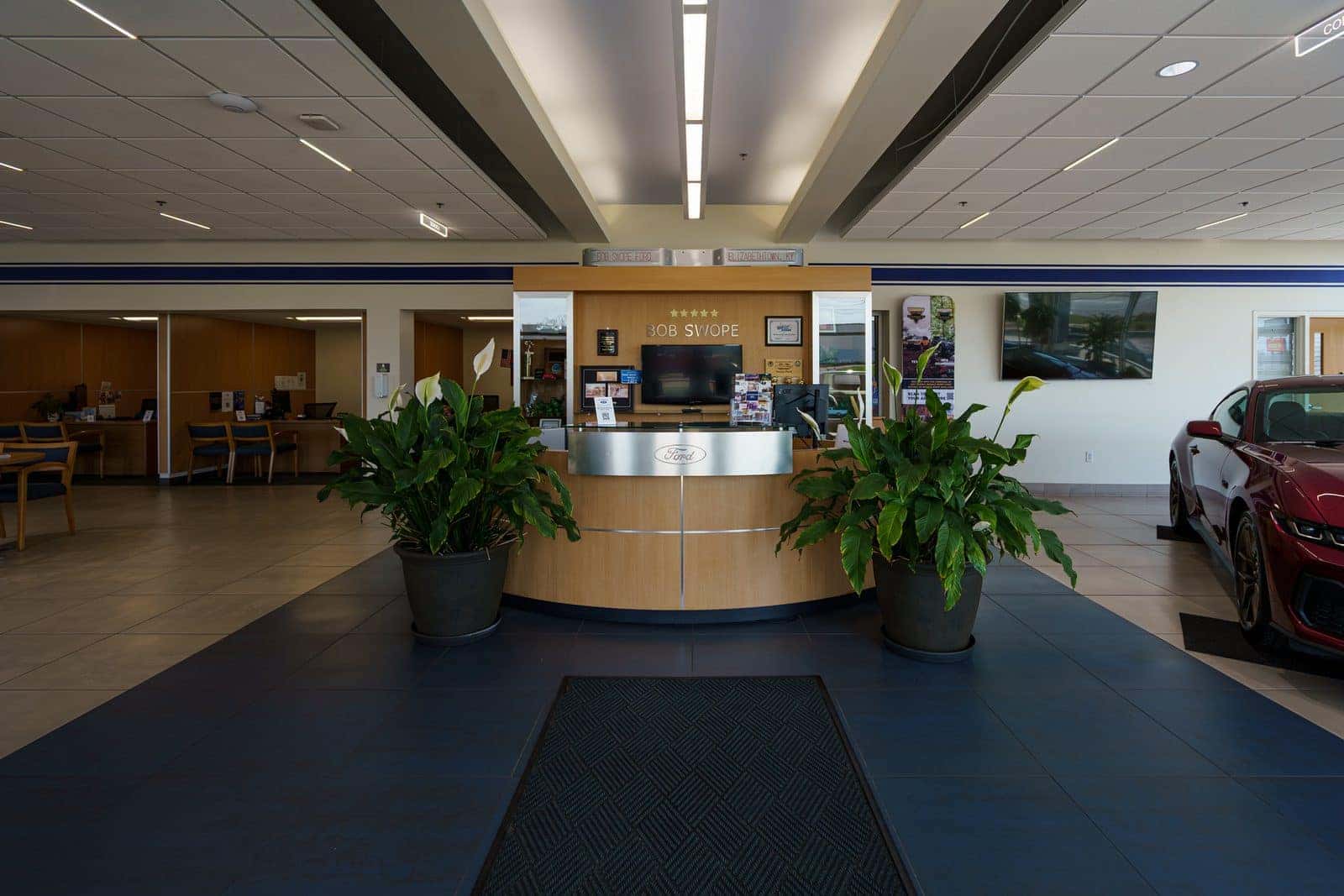 Reception area inside Bob Swope Ford in Elizabethtown