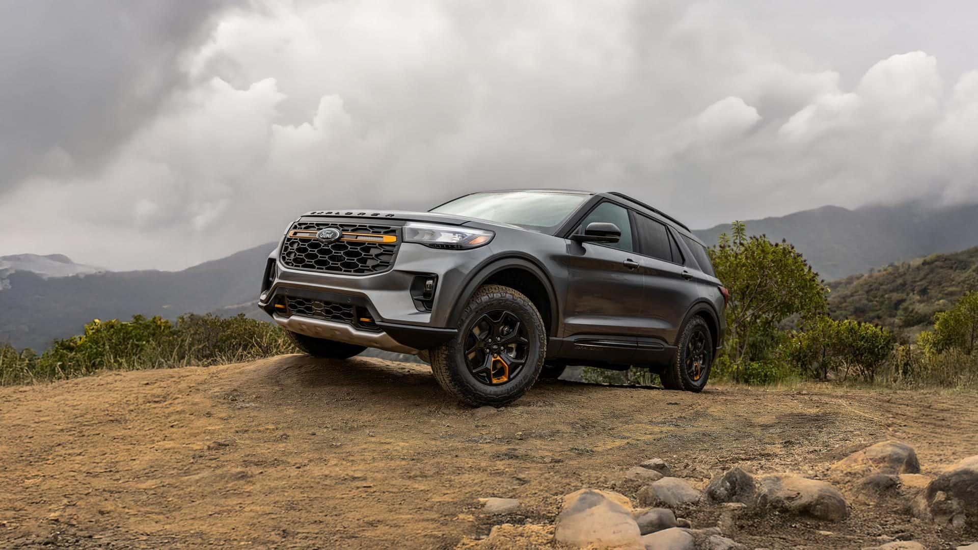 2026 Ford Explorer Tremor parked on a rugged mountain trail