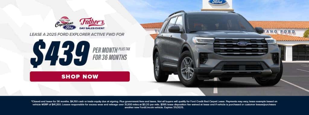 $439/mo lease for 36 months on 2024 Ford Explorer Active FWD