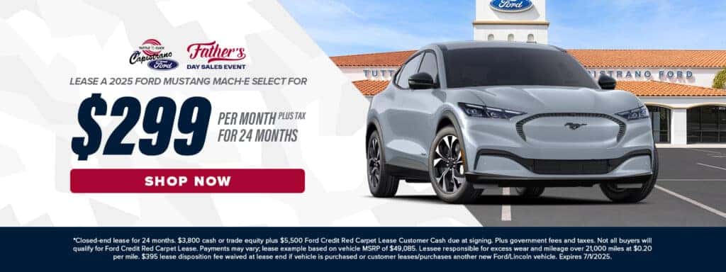 $299/mo lease for 24 months on Ford Mustang Mach-E Select