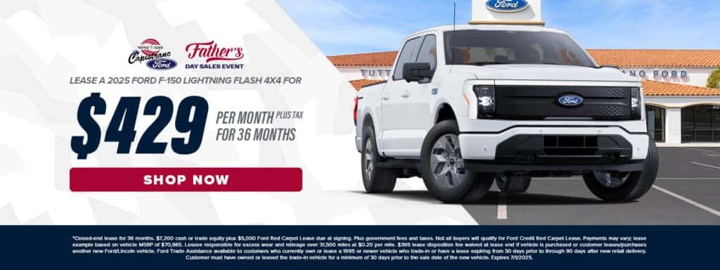 $429/mo lease for 36 months on Ford F-150 Lightning Flash 4x4