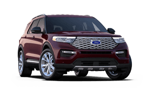 2022 Ford Explorer Platinum in the color Burgundy Velvet.