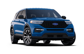 2022 Ford Explorer ST-Line in the color Atlas Blue. 
