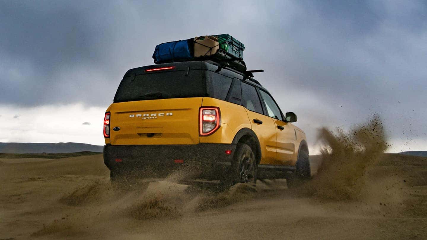 2022 Ford Bronco Sport along a dirt road.