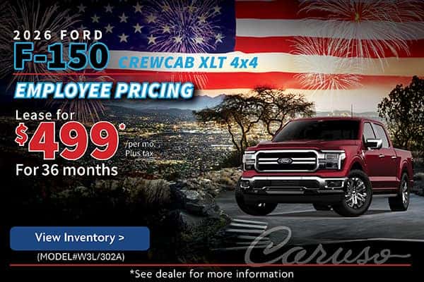 2026 F-150 XLT CREWCAB 4X4 (MODEL#W3L/302A)   1 AT THIS SPECIAL   EMPLOYEE PRICING  Lease Specials:  $439/month plus tax @ 36 months OR  EMPLOYEE PRICING + $1000 Customer Cash