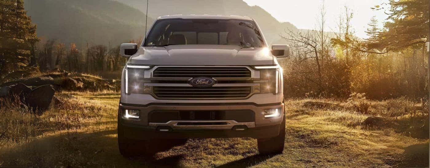 White 2024 Ford F-150 King Ranch parked off-road