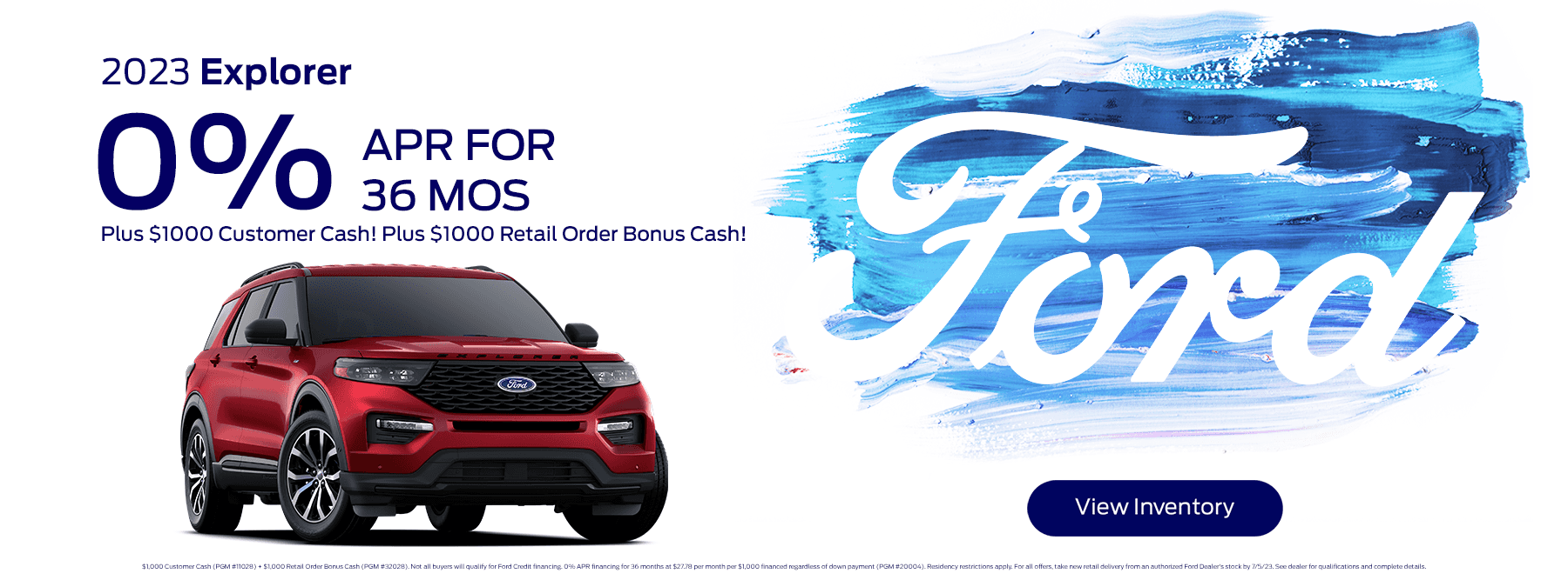 2023 Explorer is 0% for 36 months