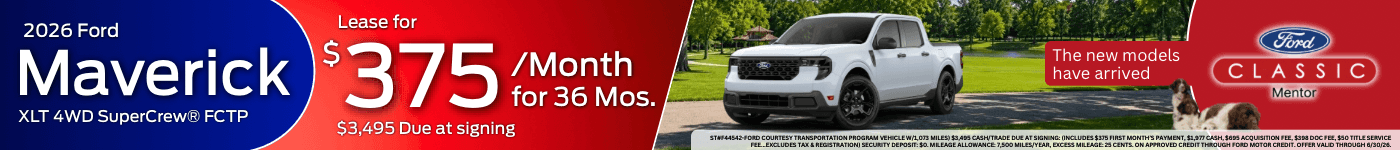 Classic Ford Mentor - June Special Offers - 2026 Ford Maverick