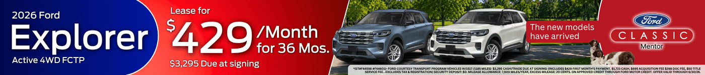 Classic Ford Mentor - June Special Offers - 2026 Ford Explorer