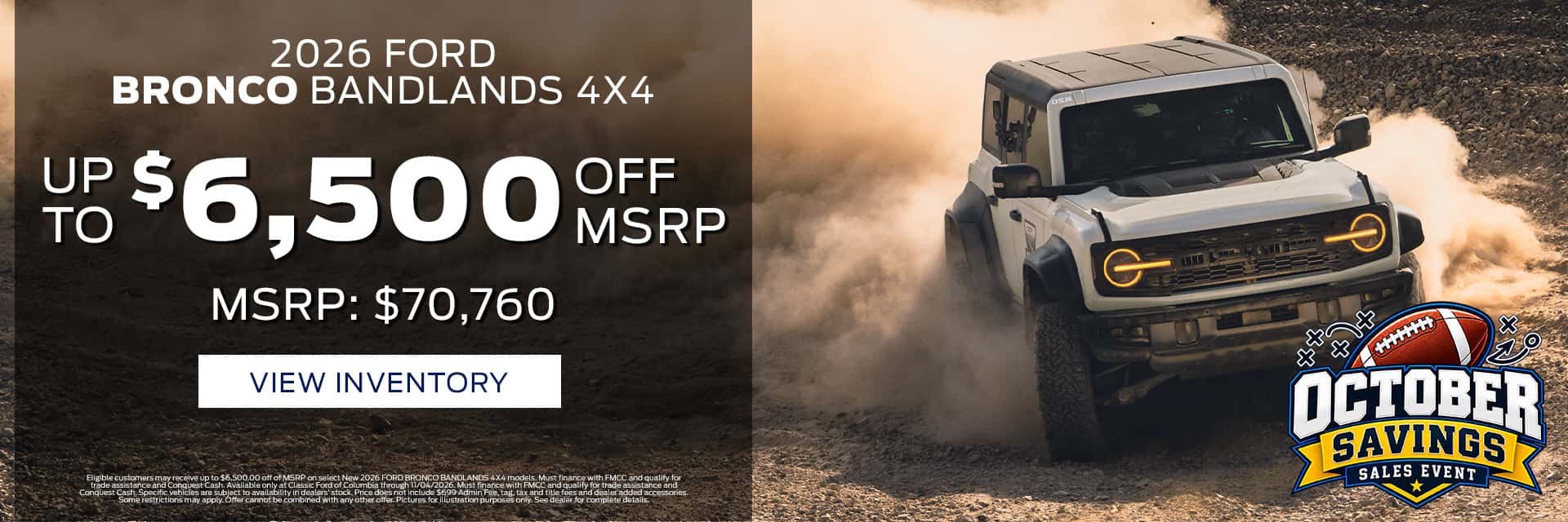 bronco ford columbia south carolina sales specials