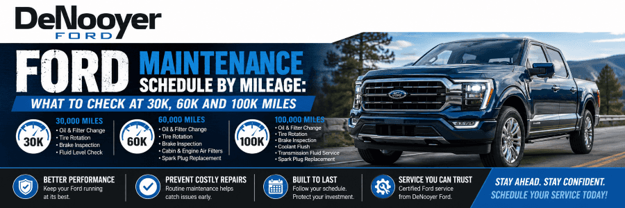 Ford Maintenance Schedule by Mileage 30K 60K and 100K Miles