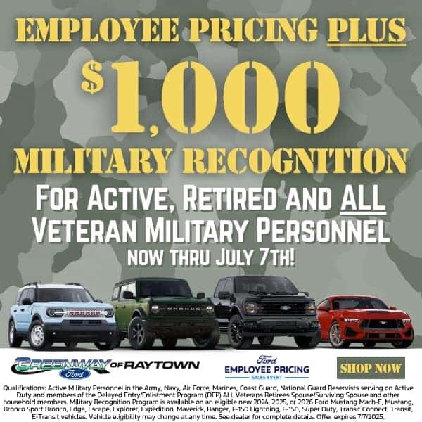 Employee Pricing + $1000 Military Recognition Cash
