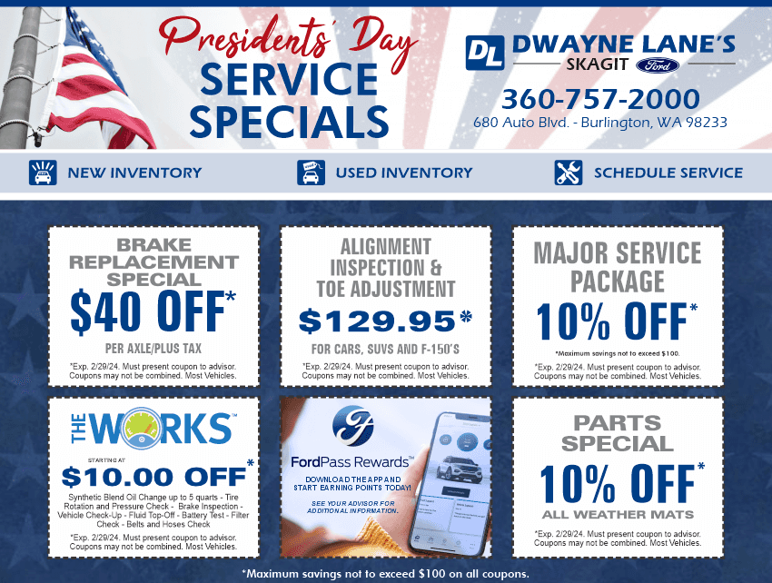 Ford Service Coupons Burlington Dwayne Lane's Skagit Ford