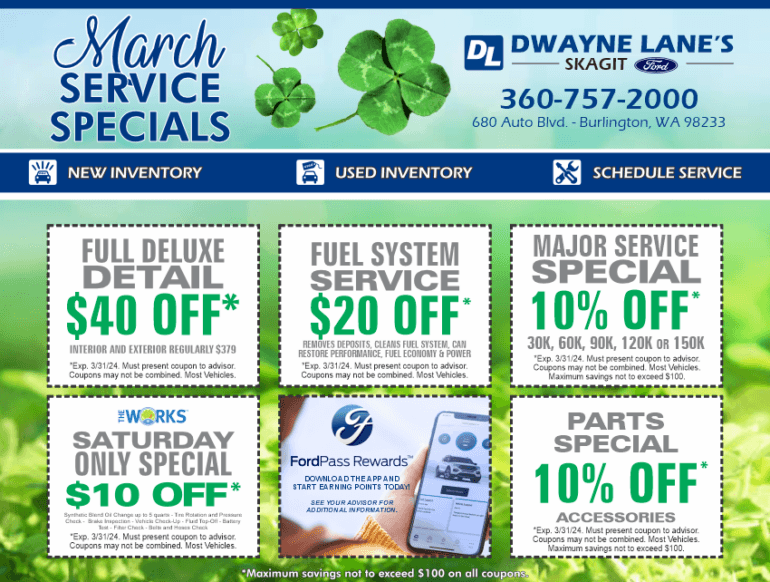 Ford Service Coupons Burlington Dwayne Lane's Skagit Ford