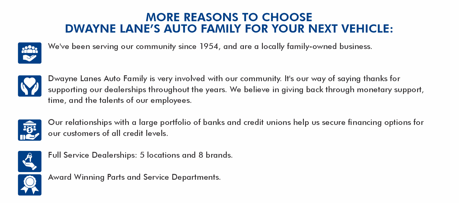 More reasons to choose Dwayne Lane's Auto Family for Your Next Vehicle