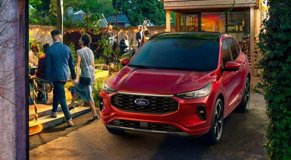 A red 2024 Ford Escape is shown parked near a party after visiting a Ford dealer near Colorado Springs.