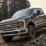 A gray 2025 Ford F-250 off-roading.