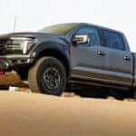 A gray 2026 Ford F-150 off-roading.