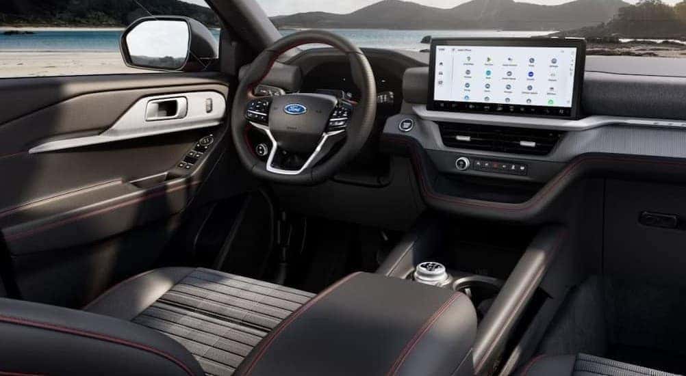 Black dash in a 2026 Ford Explorer.