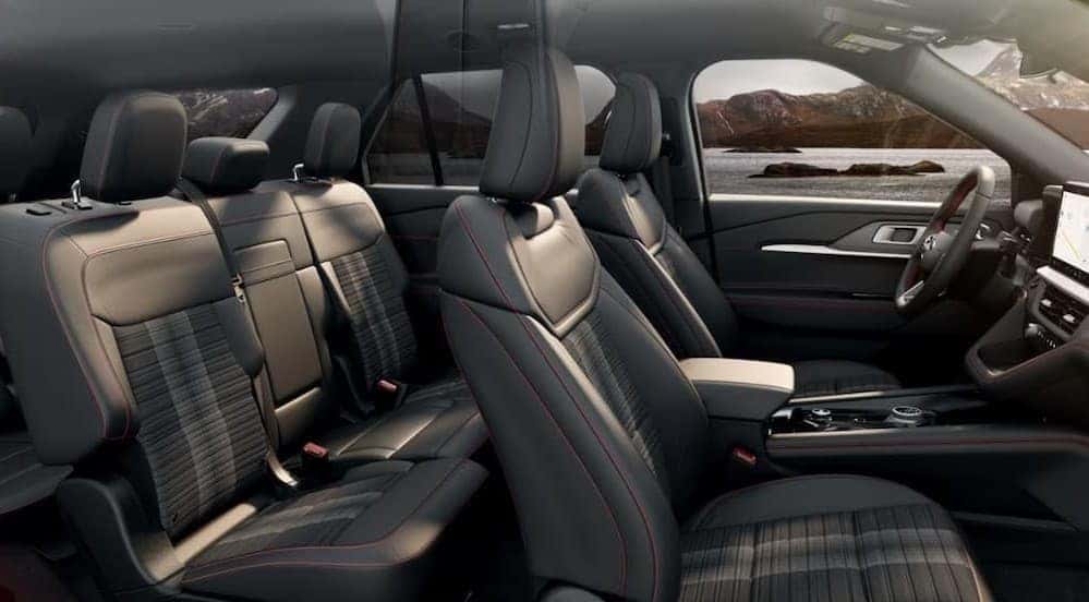 Black interior in a 2026 Ford Explorer.