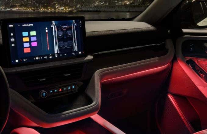 2026 Ford Explorer center display with ambient lighting features