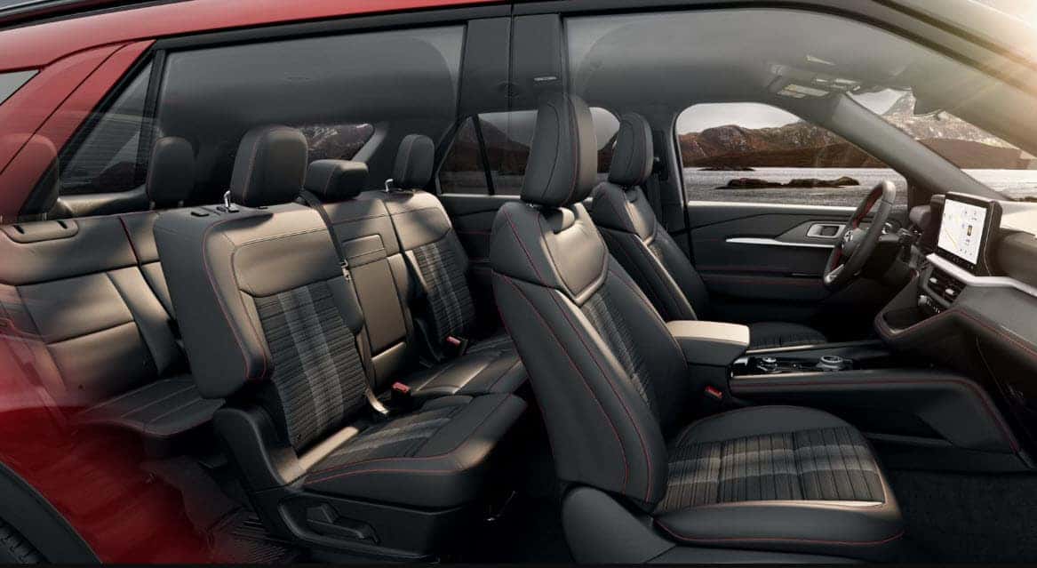 2026 Ford Explorer interior with three row seating and spacious layout