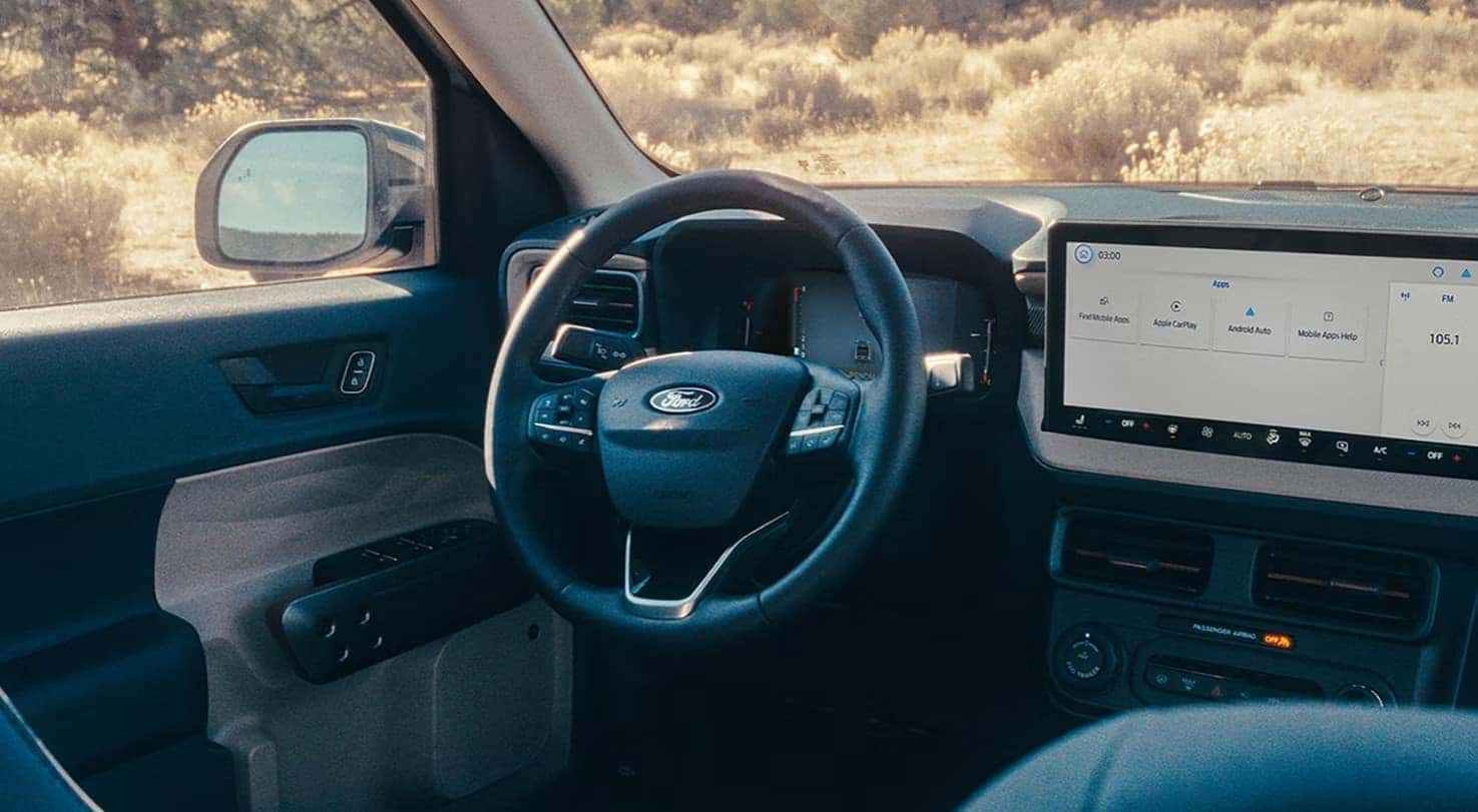 Interior of a used hybrid vehicle with modern technology features