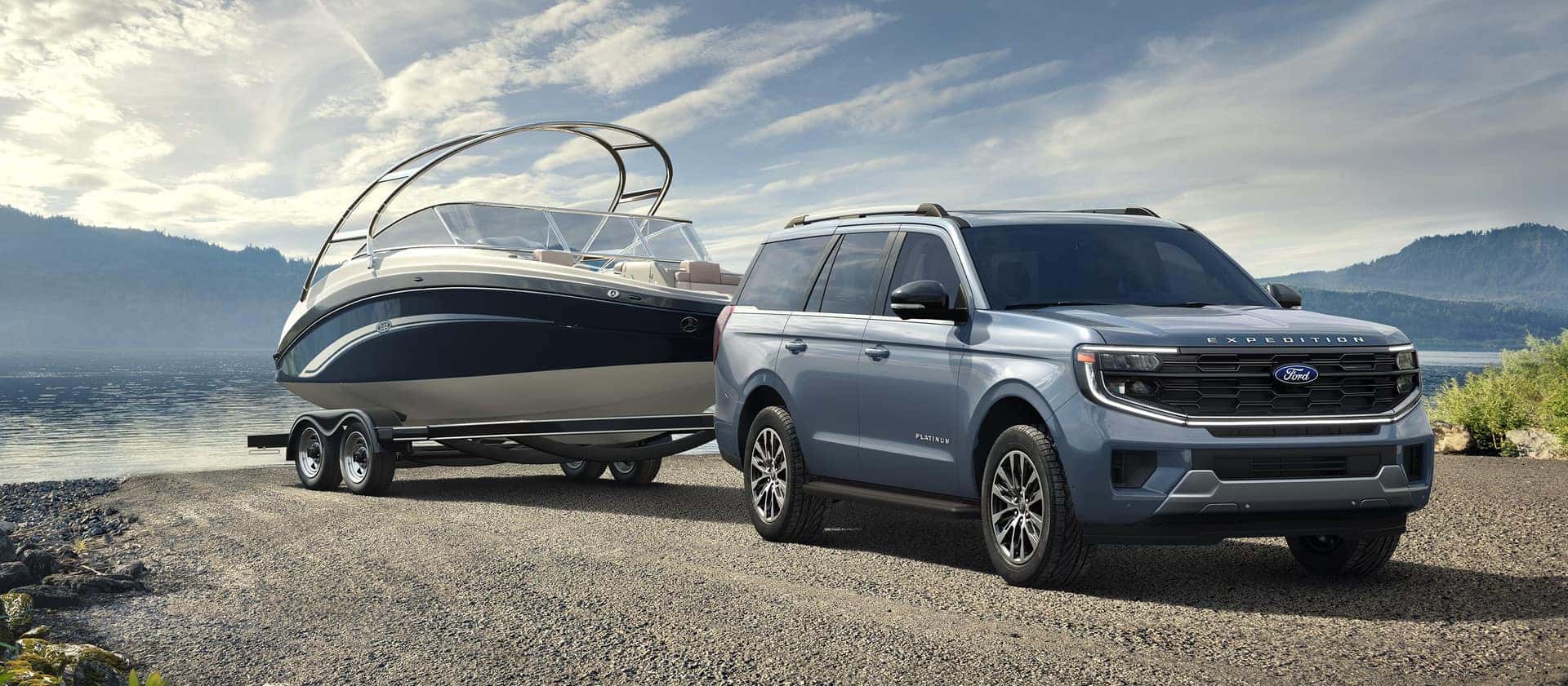2026 Ford Expedition Towing a Large Boat