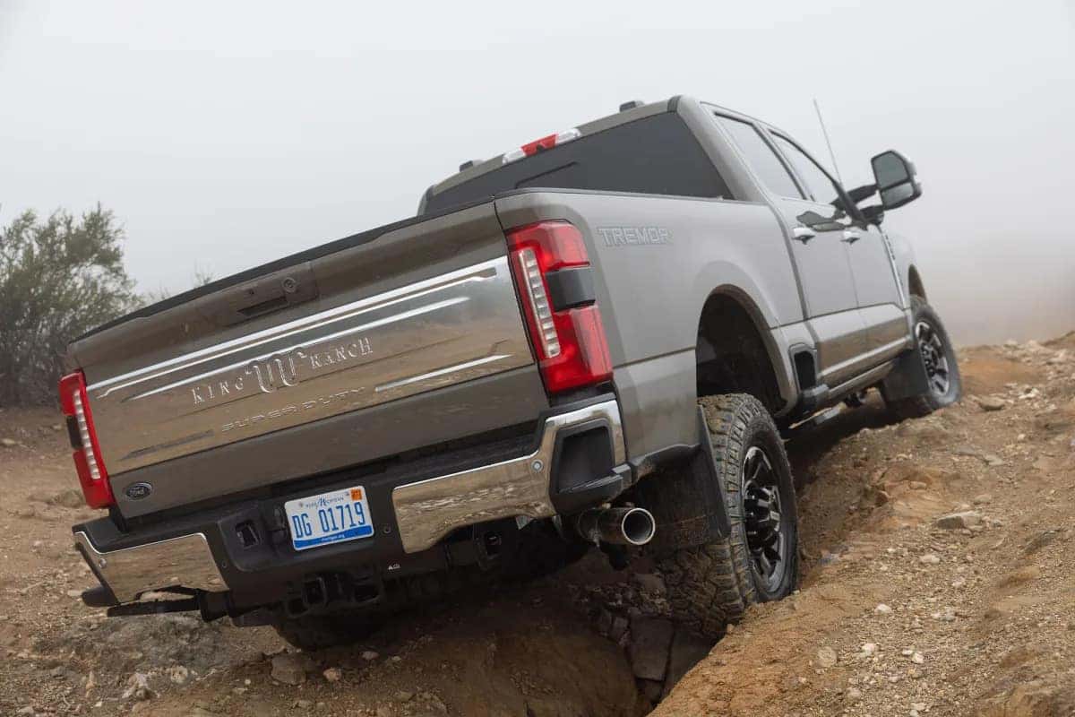 Ford F-350 Tremor driving up a hill.