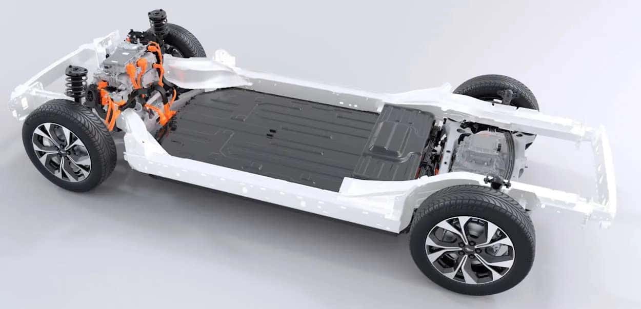 Ford Mustang Mach-E high-voltage battery and design.