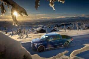 The F-150 Lightning drives through Norway