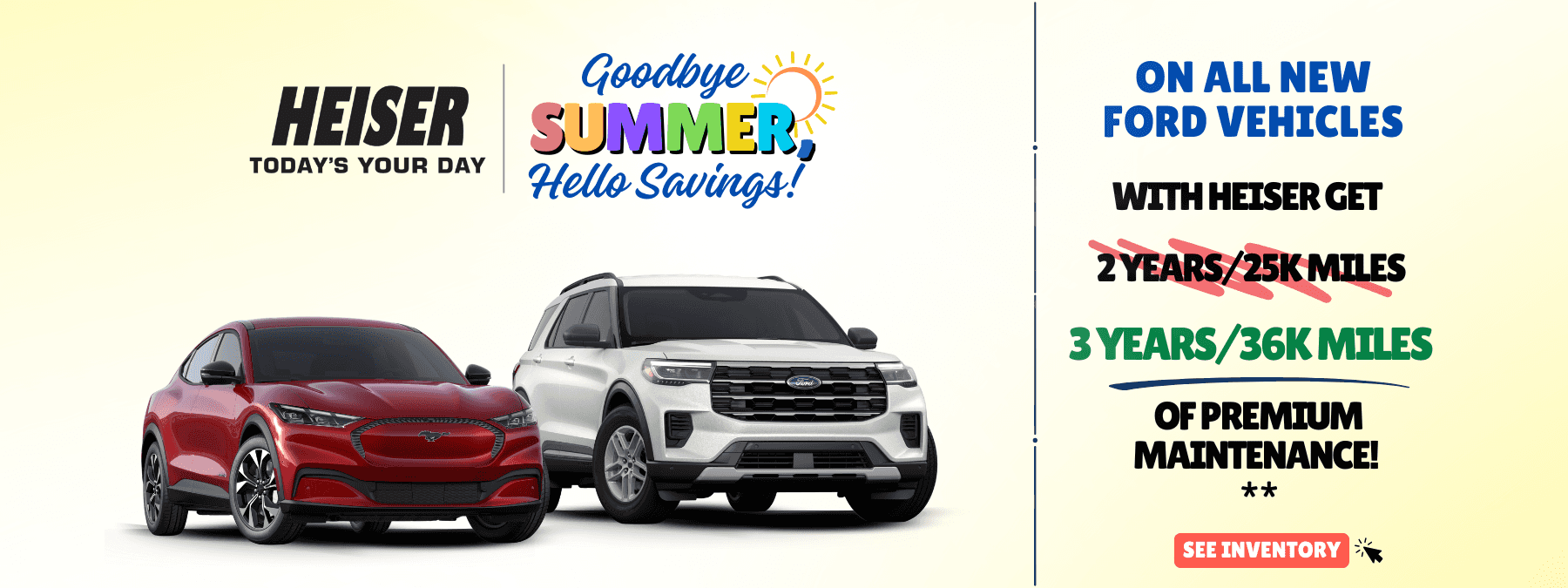 All new Ford vehicles get 3 Years of Premium Maintenance