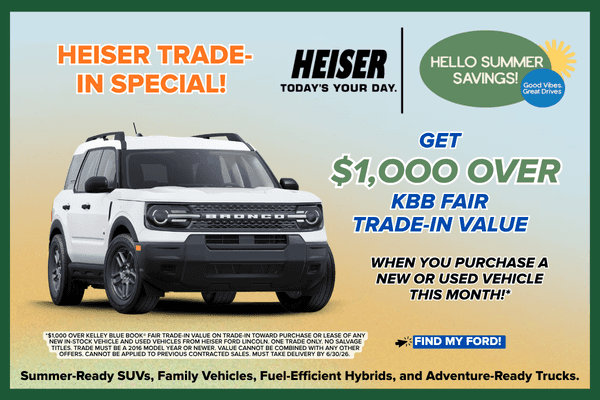 Get $1,000 OVER KBB Fair Trade-In Value