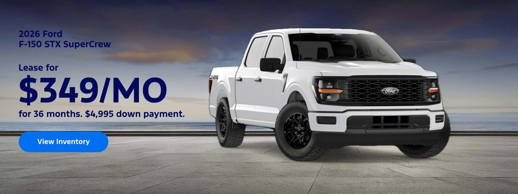 Lease a 2026 FORD F150 STX for $349 a month