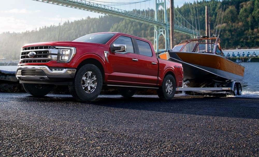 Ford F-150 unloading boat