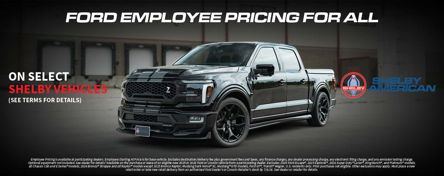 Ford Employee Pricing for all on select Shelby Vehicles
