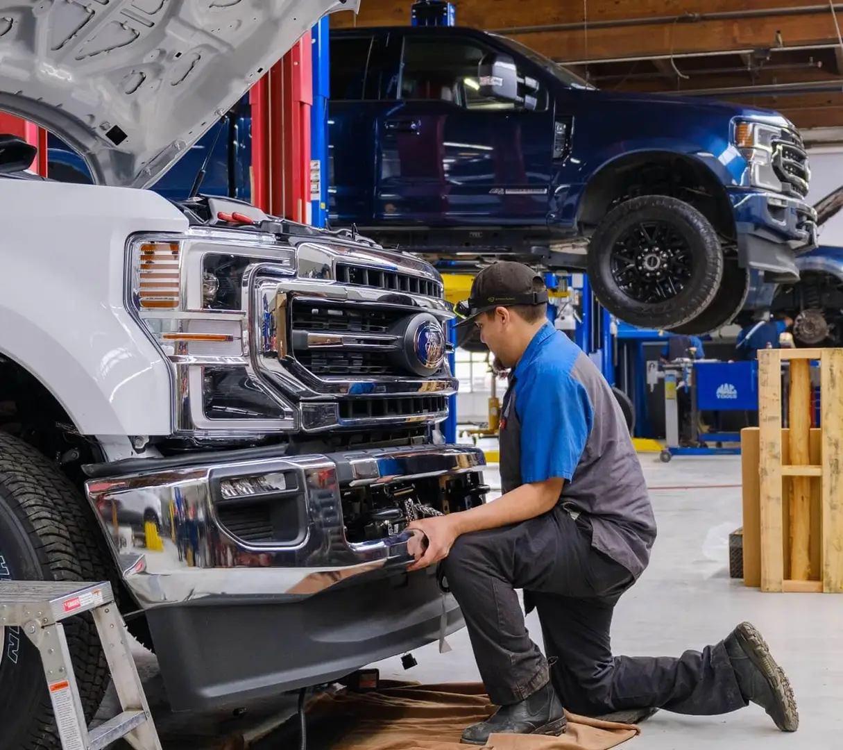 Mechanic working in a Ford Service Center