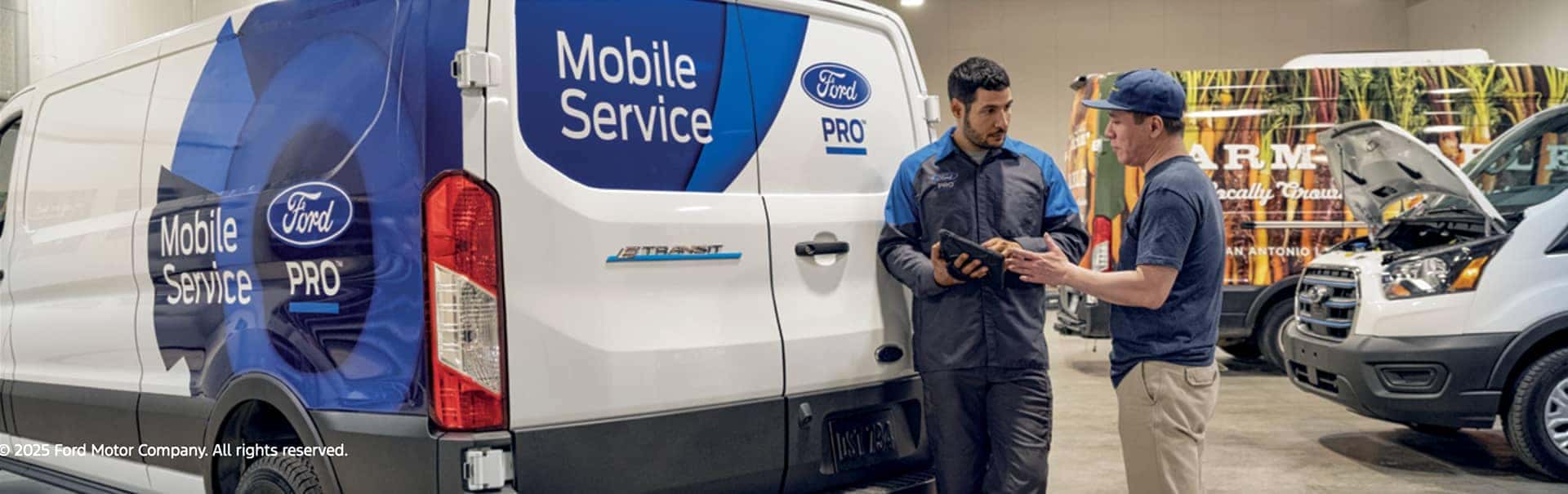 mobile service technician talking to customer