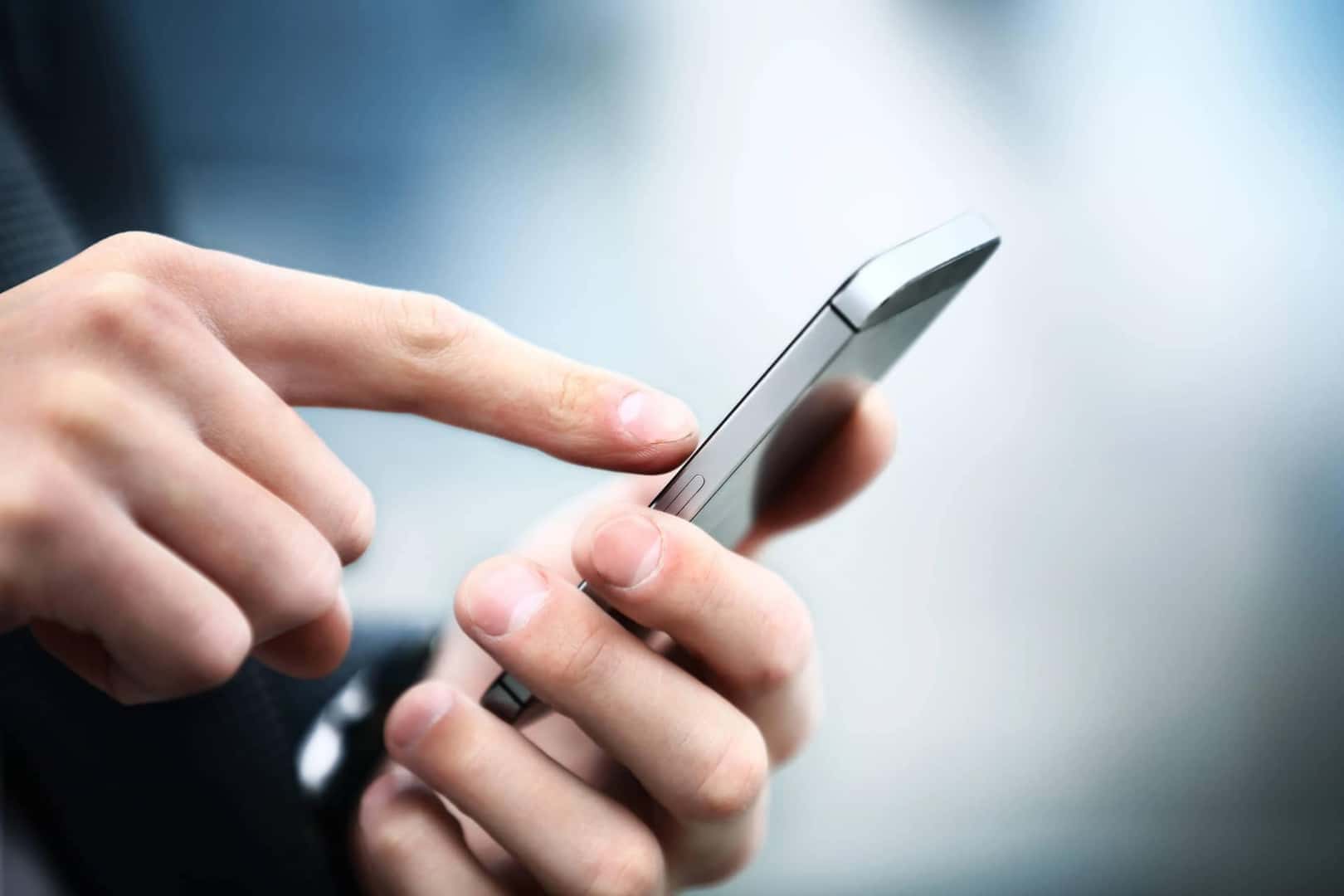 touching cellphone