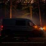 Ford Transit Van Silhouette Trees Boat