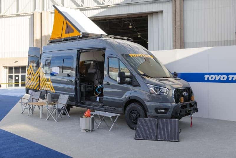 Gray Ford Transit Van Customized Accessories