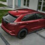 Red Ford Edge SUV Lawn House