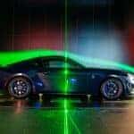 Ford Mustang Dark Horse Sports Car Green Light Black Garage