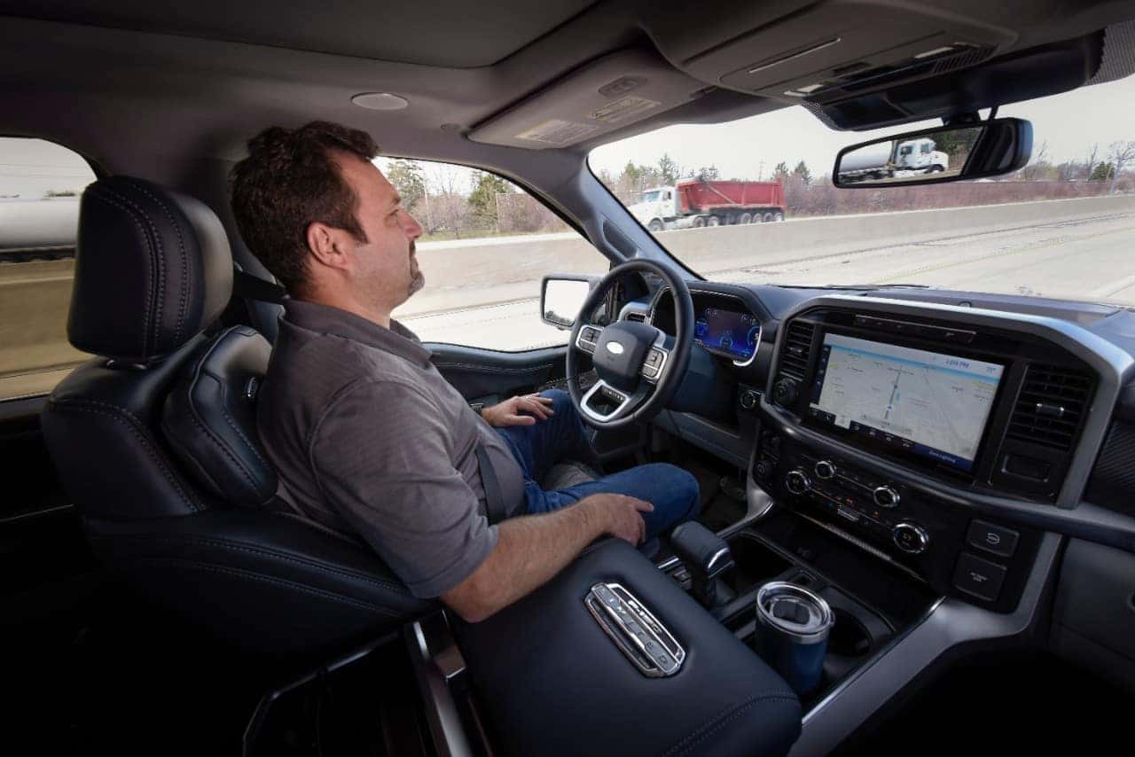 Man Inside Ford Car Infotainment Screen
