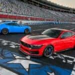 Red Blue Ford Mustang Sports Cat Colorful Race Track