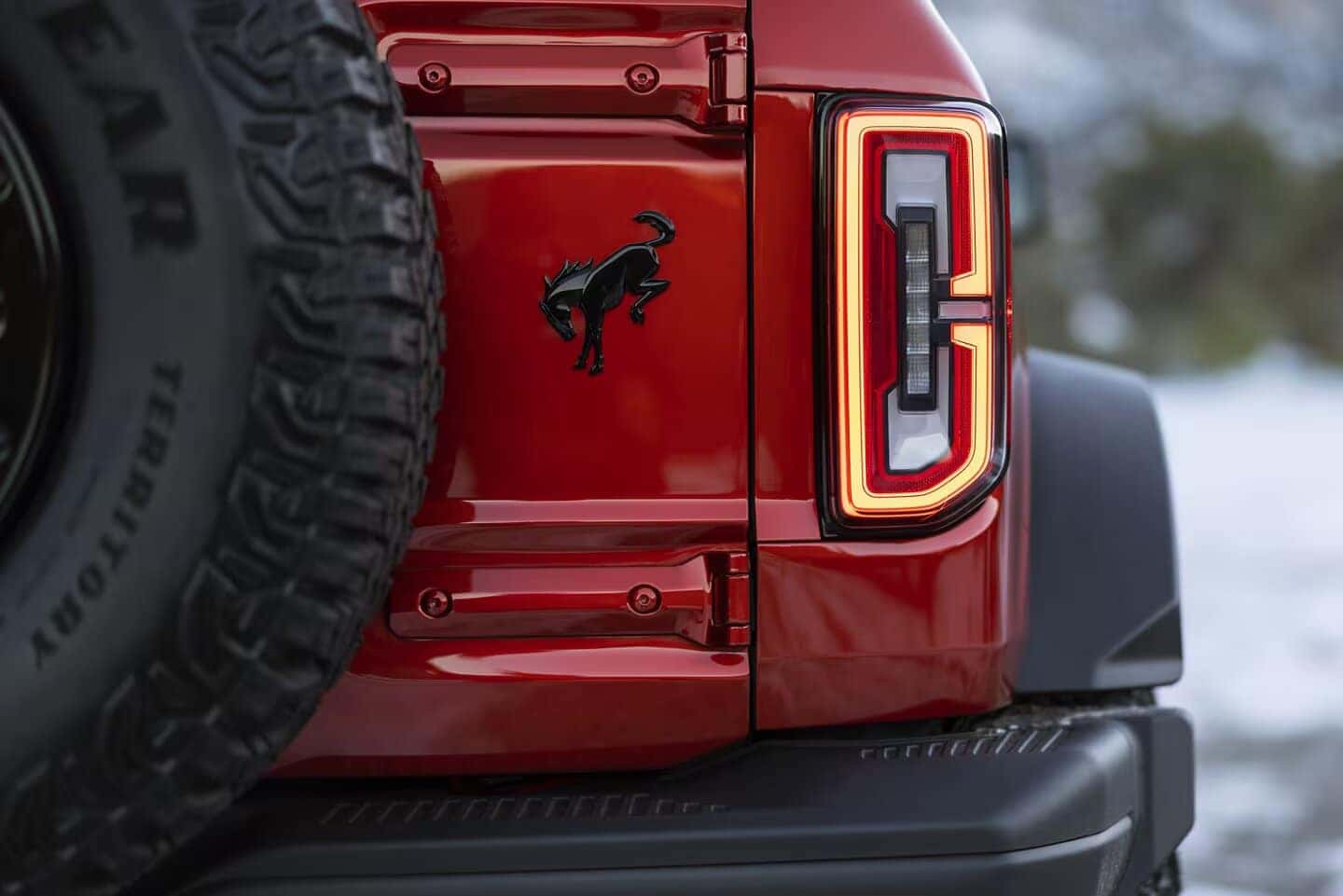 Red Ford Bronco SUV Rear Bumper