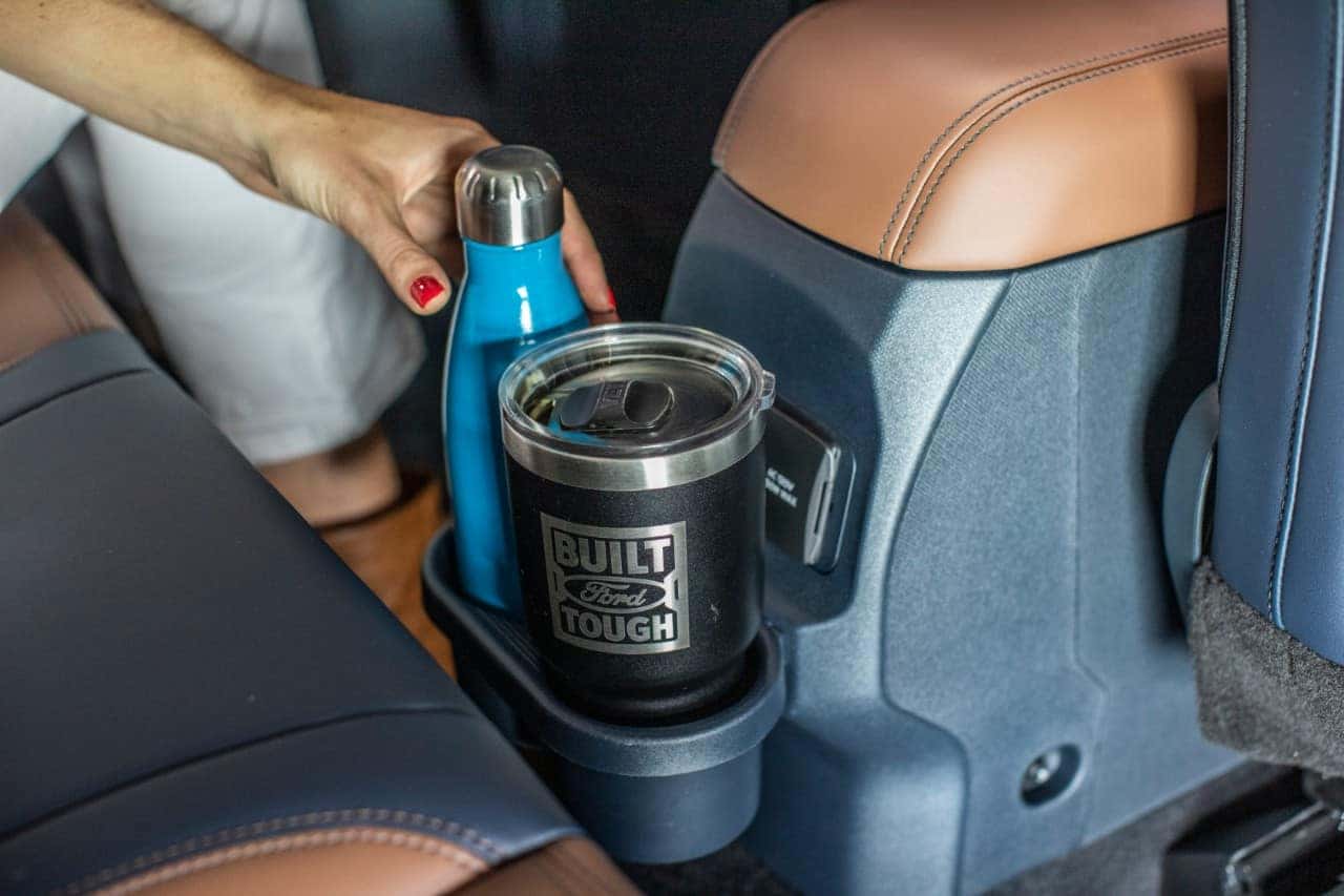This cupholder is one of the five FITS (Ford Integrated Tether System) slot accessories available for purchase.